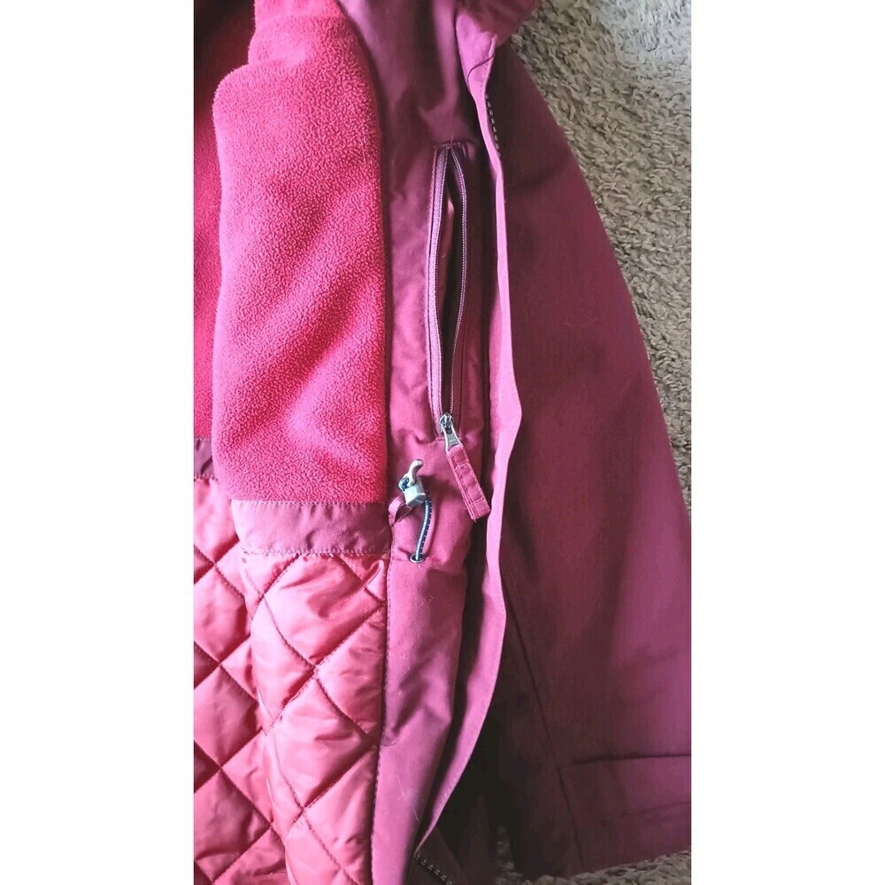 Lands End Squall Hooded Parka Anorak Medium 10/12 Burgundy Red Ski Jacket - Picture 8 of 13